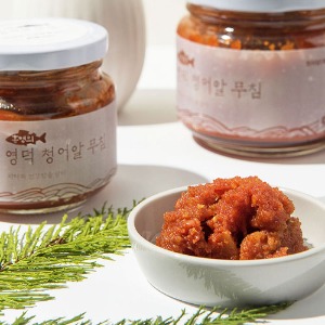 국내산 홍영의 영덕 청어알무침 저염방식 비빔 매콤단백 500g